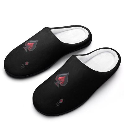 Aceess Cards Poker Men's Cotton Slippers Soft House Shoes Casual Shoes Bedroom Slipper for Home Hotel 9-1042-43