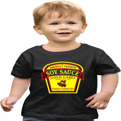 Go All Out 5T Black Toddler Soy Sauce Label Funny Group Halloween Costume Toddler T-Shirt