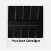 Men's Slim Fit Striped Suit Vest, 5 Button, Single Row, Dress Vest (US, Alpha, Large, Regular, Regular, black) view 2