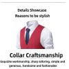 Men's Slim Fit Striped Suit Vest, 5 Button, Single Row, Dress Vest (US, Alpha, Large, Regular, Regular, black) view 3