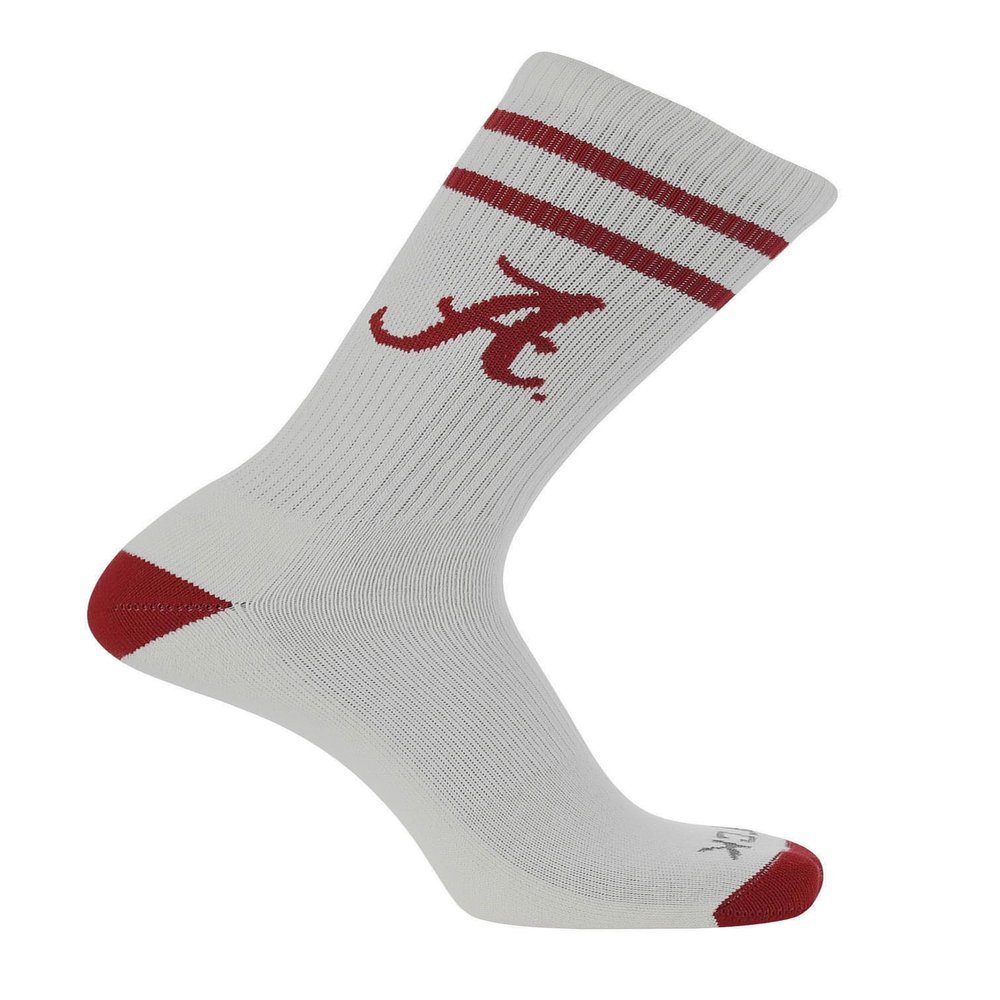 Alabama Crimson Tide Socks Vintage Soft Cotton Sock with Stripes  NCAA Licensed | Crimson & White University of Alabama | College Fan Gameday Apparel for Men & Women | Men's & Women's (Medium)