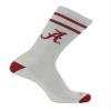 Alabama Crimson Tide Socks Vintage Soft Cotton Sock with Stripes  NCAA Licensed | Crimson & White University of Alabama | College Fan Gameday Apparel for Men & Women | Men's & Women's (Medium) view 1