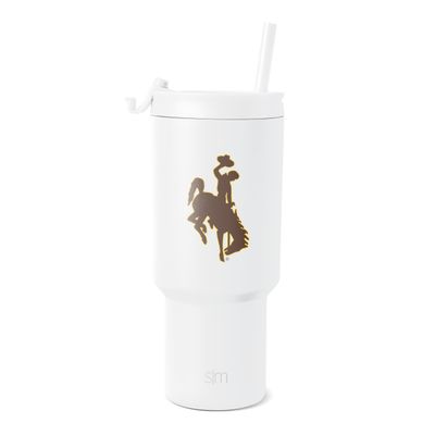 Simple Modern Officially Licensed Collegiate Wyoming Cowboys 30 oz Tumbler with Flip Lid and Straws | Insulated Cup Stainless Steel | Gifts for Men Women | Trek Collection | The University of Wyoming