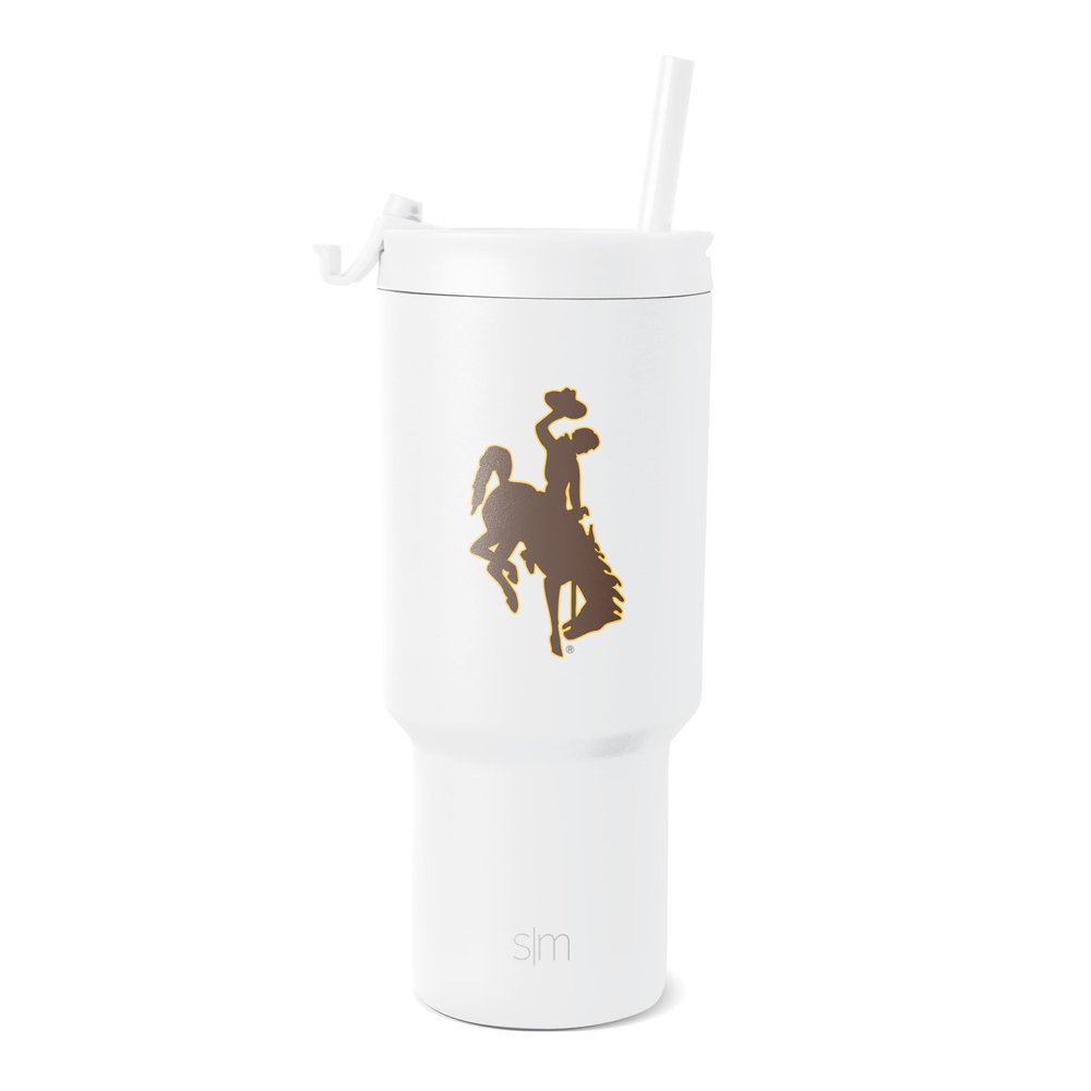 Simple Modern Officially Licensed Collegiate Wyoming Cowboys 30 oz Tumbler with Flip Lid and Straws | Insulated Cup Stainless Steel | Gifts for Men Women | Trek Collection | The University of Wyoming