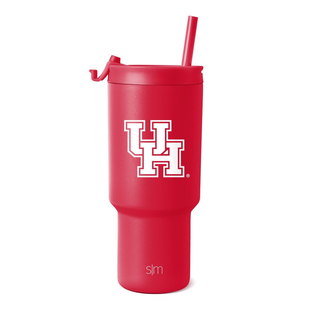 Simple Modern Officially Licensed Collegiate Houston Cougars 30 oz Tumbler with Flip Lid and Straws | Insulated Cup Stainless Steel | Gifts for Men Women | Trek Collection | University of Houston