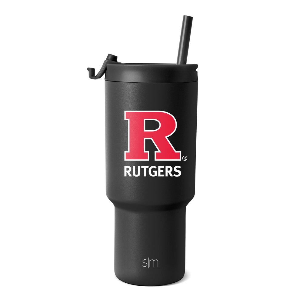 Simple Modern Officially Licensed Collegiate Rutgers Scarlet Knights 30 oz Tumbler with Flip Lid and Straws | Insulated Cup Stainless Steel | Gifts for Men Women | Trek Collection | Rutgers University