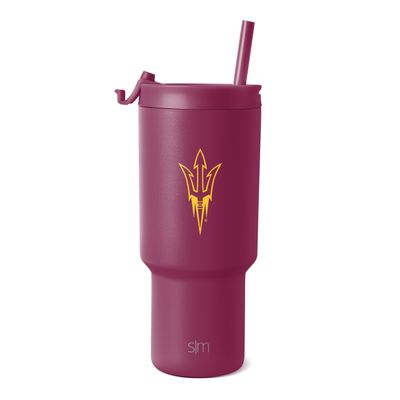 Simple Modern Officially Licensed Collegiate Arizona State Sun Devils 30 oz Tumbler with Flip Lid & Straws | Insulated Stainless Steel | Gift for Men Women | Trek Collection | Arizona State University