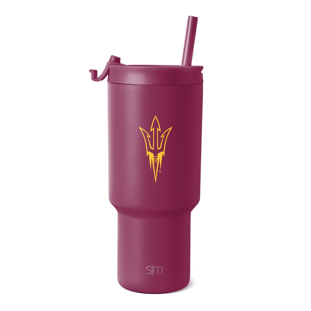 Simple Modern Officially Licensed Collegiate Arizona State Sun Devils 30 oz Tumbler with Flip Lid & Straws | Insulated Stainless Steel | Gift for Men Women | Trek Collection | Arizona State University