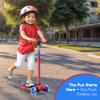 Dribbl 3-Wheel Kids Scooter - Lean-to-Steer Technology, Adjustable Height Handlebar, Anti-Slip Deck, Scooter for Boys & Girls Ages 3+, Child Safety Approved, Support Riders Up To 165 lbs, Red and Blue view 2