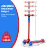 Dribbl 3-Wheel Kids Scooter - Lean-to-Steer Technology, Adjustable Height Handlebar, Anti-Slip Deck, Scooter for Boys & Girls Ages 3+, Child Safety Approved, Support Riders Up To 165 lbs, Red and Blue view 4