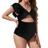 Argzm Maternity Pieced Swimwear Solid Color High Waist Swimsuits Pregnancy Bathing Suits Maternity Bikinis Monokini Gifts view 3