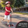Dribbl 3-Wheel Kids Scooter - Lean-to-Steer Technology, Adjustable Height Handlebar, Anti-Slip Deck, Scooter for Boys & Girls Ages 3+, Child Safety Approved, Support Rider Up To 165 lbs, Black and Red view 2