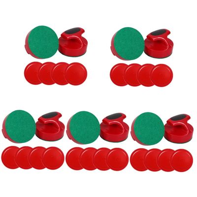VICASKY 5sets Air Hockey and Pusher Kit Includes Felt Paddles Pucks Ice Hockey Table Accessories for Fun