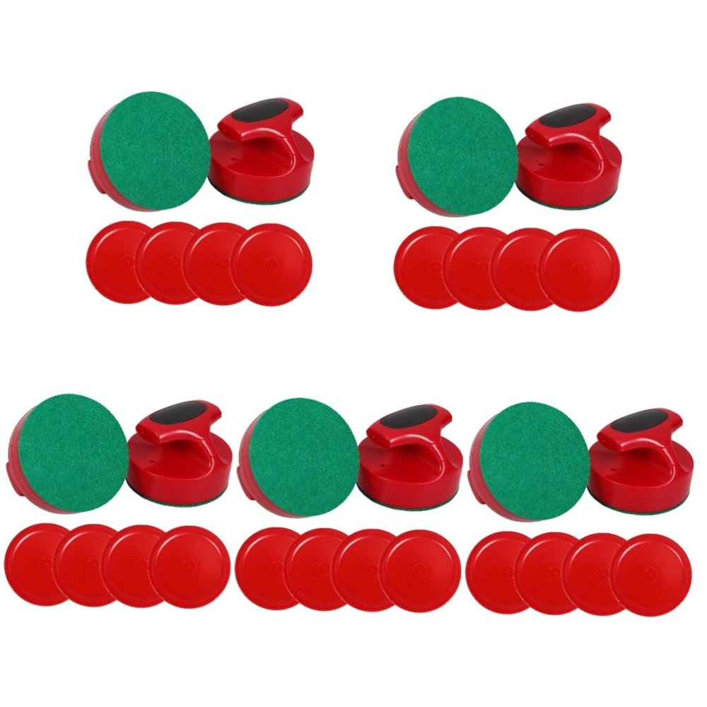 VICASKY 5sets Air Hockey and Pusher Kit Includes Felt Paddles Pucks Ice Hockey Table Accessories for Fun