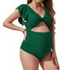 Argzm Maternity Pieced Swimwear Solid Color High Waist Swimsuits Pregnancy Bathing Suits Maternity Bikinis Monokini Gifts view 3