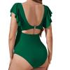 Argzm Maternity Pieced Swimwear Solid Color High Waist Swimsuits Pregnancy Bathing Suits Maternity Bikinis Monokini Gifts view 4