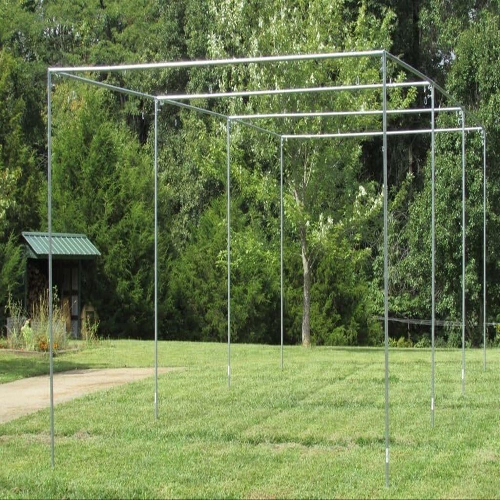 Jones Sports Batting Cage Frame Kit EZ UP & Down Baseball Softball Frame Kit (Long Poles Not Included) (12' x 12' x 40')