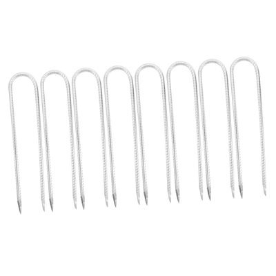 OHPHCALL 8pcs U-Shaped Galvanized Garden Ground Stakes for Tents Trampolines and Canopies Resistant Easy to Install Versatile Anchoring for Outdoor Use