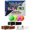 Volvik New Crystal Combi Dual Color Golf Balls 1 Dozen Bundle with Genuine Italian Real Solid Leather Belts (Black, Brown, and White), Unisex view 1