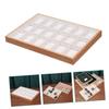 LIFKOME 18grid Jewelry Display Tray Organizer Bamboo Earring Holder and Decorative Ring Storage for Desktop Elegant Jewelry Organizer for Earrings Necklaces and Rings view 4
