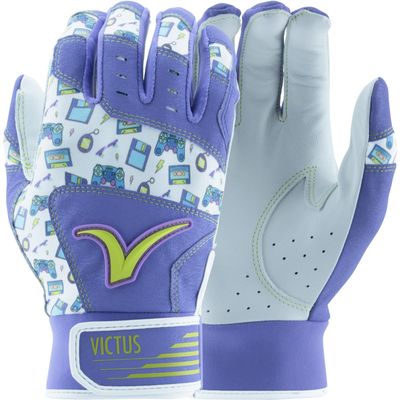 Victus MOG Adult Batting Gloves, Purple/NEON Green, AL
