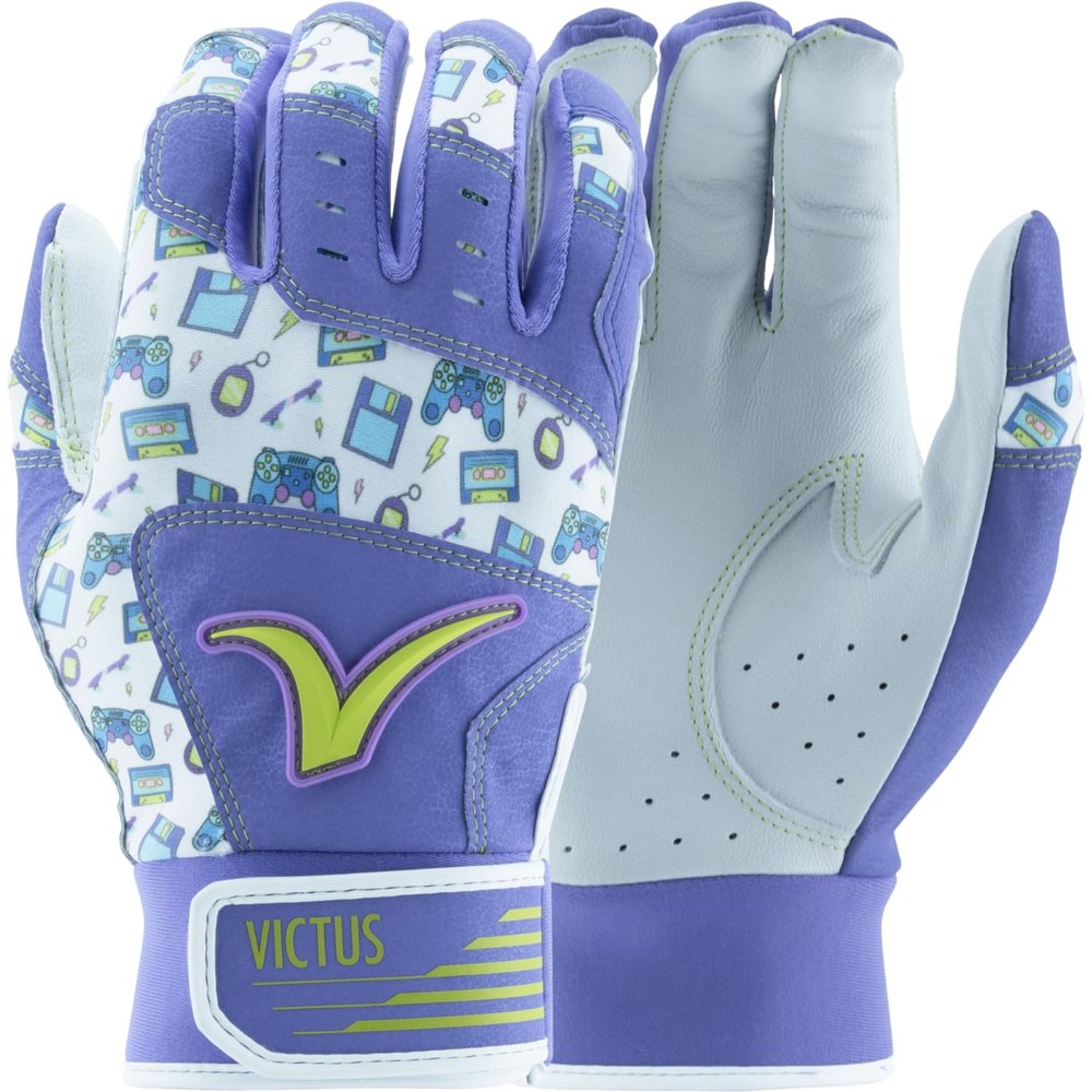 Victus MOG Adult Batting Gloves, Purple/NEON Green, AL