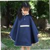 BESTYASH Boys and Girls Rain Poncho Stylish Pattern Rain Jacket for Girls One-piece Rainwear Dark view 4