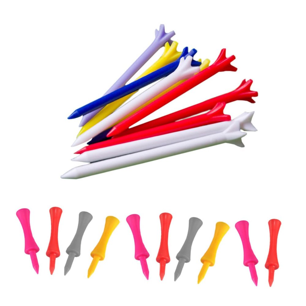 OSOLADY 20pcs Golf Tees Five-Claw Wheel Style Lightweight Training Aids for Practice Random Colors Eco-Friendly Accessory