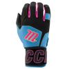 MARUCCI Blacksmith Full WRAP Adult Batting Glove V2, Black/Columbia Blue, Adult X-Large view 2