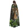 YKJJFVZ Tiger Stripe Print Rogue Cosplay Adult Halloween Witch Hooded Cloak Cape Unisex Costume For Horror Parties Masquerade view 4
