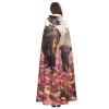 YKJJFVZ Flower-Elephant Print Rogue Cosplay Adult Halloween Witch Hooded Cloak Cape Unisex Costume For Horror Parties Masquerade view 4