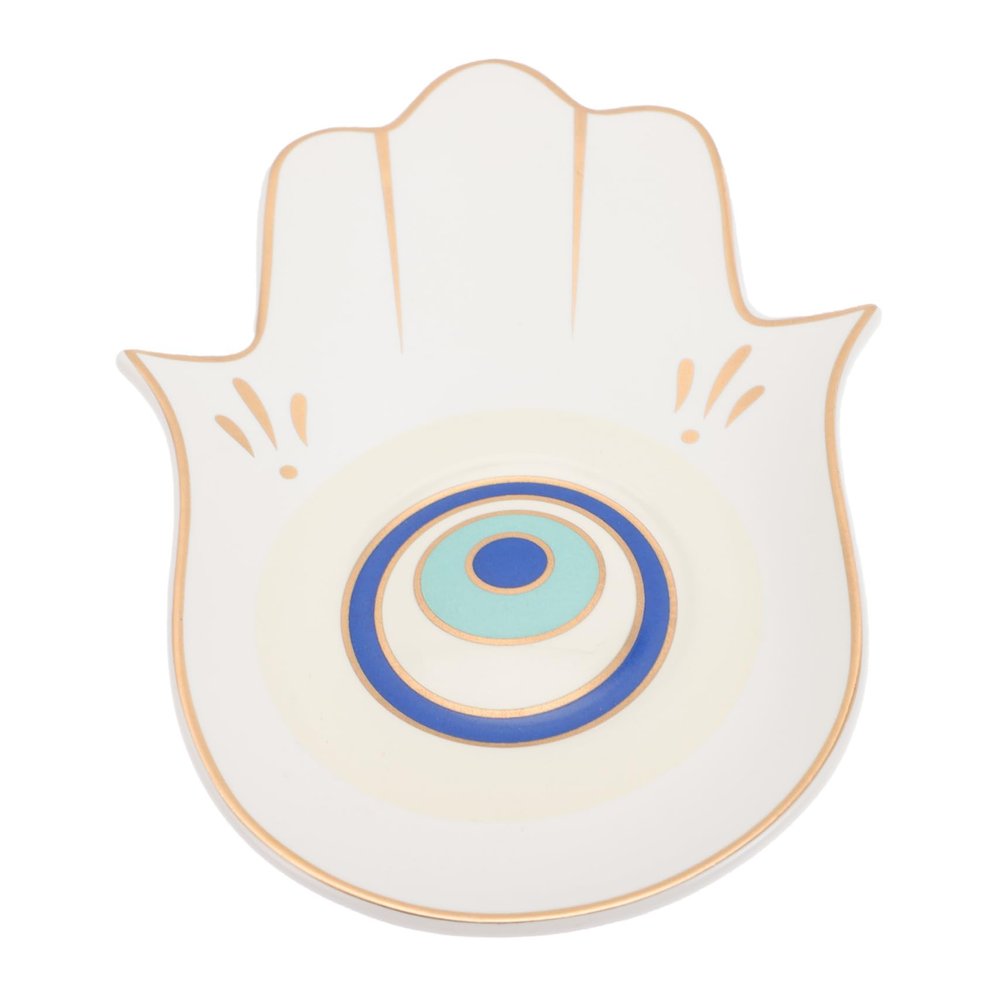 JEWEDECO Ceramic Tray Jewelry Holder Dish Modern Decorative Plate for Earrings Necklaces Rings
