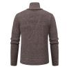 Ymosrh Mens Quarter Zip Pullover Knitted Dress Sweaters Slim Fit Mock Neck Long Sleeve Casual Polo Sweater Business Casual Men Sheer Sweater Winter Clothes (M, Coffee) view 2