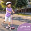 Dribbl 3-Wheel Kids Scooter - Lean-to-Steer Technology, Adjustable Height Handlebar, Wide Anti-Slip Deck, Scooter for Boys & Girls Ages 3+, Child Safety Approved, Support Riders Up to 165 lbs, Purple view 2