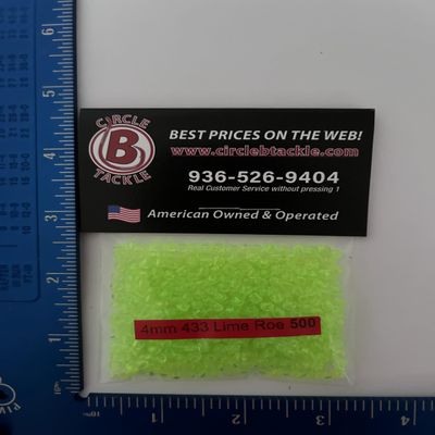 Colored 4mm Round Plastic Fishing Beads 4mm Beads for Fishing Baits & Lures 100-1000 Both Freshwater & Saltwater Hard Plastic Beads for Fishing Spinner Rigs Made in USA (Green Fish Egg, 500 Pack)