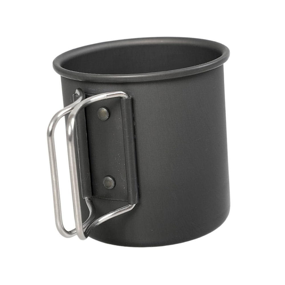 PAMINGONO Collapsible Camping Water Cup Foldable Aluminum Mug for Tea Coffee Beverages Comfortable Grip Design