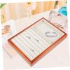 AOKWAWALIY 2pcs Press Wood Jewelry Trays Bead Organizer Earring Holder for Jewelry Necklace Display Holder Flannel view 2