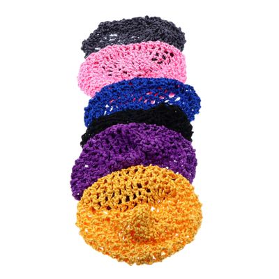 6pcs Crocheted Sleeping Hairnet for Women, Breathable Cloth Mesh