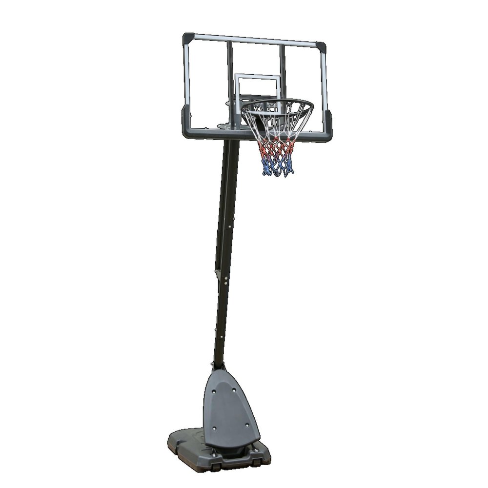 Adjustable Basketball Hoop System 7.5-10ft Height, 44" Shatterproof Backboard, Portable Stand with Stable Base and Wheels, All-Weather Net, Indoor Outdoor Use for Adults Training