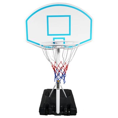 Portable Basketball Hoop System with 36" Backboard - Height Adjustable 3.1-4.7ft Pool Basketball Goal with Fillable Base for Indoor Outdoor Use - Kids Adults Swimming Pool Game (Blue)