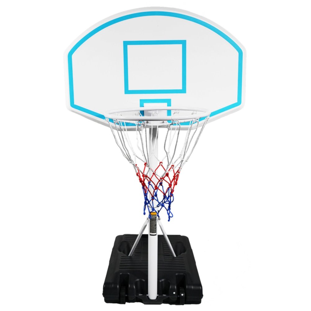 Portable Basketball Hoop System with 36" Backboard - Height Adjustable 3.1-4.7ft Pool Basketball Goal with Fillable Base for Indoor Outdoor Use - Kids Adults Swimming Pool Game (Blue)