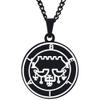 KOVEVE Engraved Demon Sixty-eighth Spirit Belial Goetic Seal Lesser Key of King Solomon Stainless Steel Pendant Necklace Chain view 1