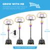 Best Choice Products Kids Height-Adjustable Basketball Hoop, Portable Backboard Set w/ 2 Wheels, Fillable Base, 70.5in to 82.3in Tall - Purple/Yellow view 2