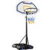 Best Choice Products Kids Height-Adjustable Basketball Hoop, Portable Backboard Set w/ 2 Wheels, Fillable Base, 70.5in to 82.3in Tall - Blue/Yellow view 1