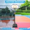 Best Choice Products Kids Height-Adjustable Basketball Hoop, Portable Backboard Set w/ 2 Wheels, Fillable Base, 70.5in to 82.3in Tall - Blue/Yellow view 3