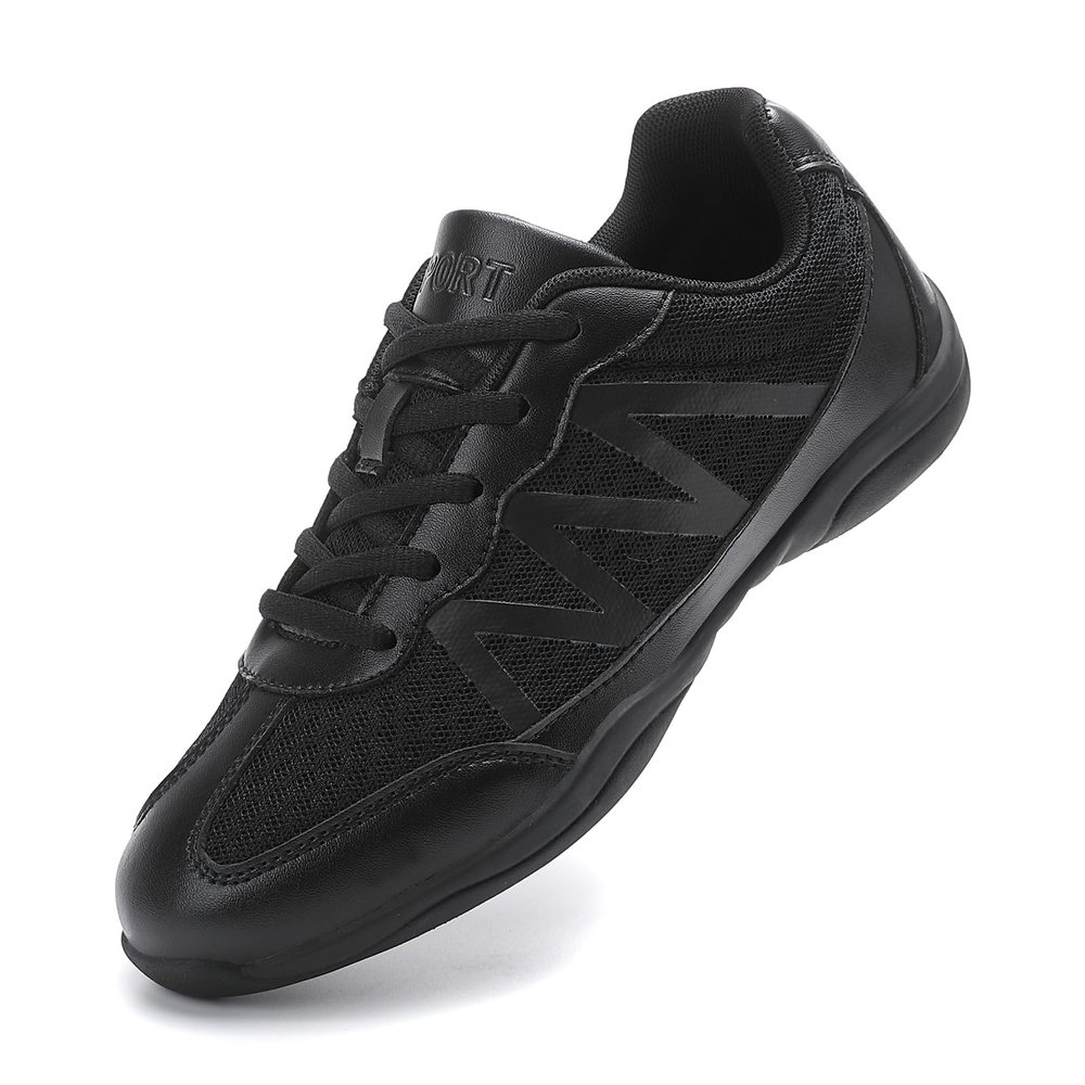 Kuikeiu Black Cheer Shoes Breathable Lightweight Cheerleading Shoes for Girls Youth Competition Athletic Training Big Kid Size 3.5