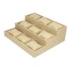 Yardenfun 1set Multi Grids Handcrafted Watch Tray Organizer Soft Burlap Material Cell Storage for Jewelry Rings and Watches Display for Home and view 1