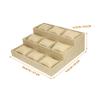Yardenfun 1set Multi Grids Handcrafted Watch Tray Organizer Soft Burlap Material Cell Storage for Jewelry Rings and Watches Display for Home and view 2