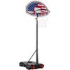 Best Choice Products Kids Height-Adjustable Basketball Hoop, Portable Backboard Set w/ 2 Wheels, Fillable Base, 70.5in to 82.3in Tall - American Flag view 1