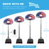 Best Choice Products Kids Height-Adjustable Basketball Hoop, Portable Backboard Set w/ 2 Wheels, Fillable Base, 70.5in to 82.3in Tall - American Flag view 2